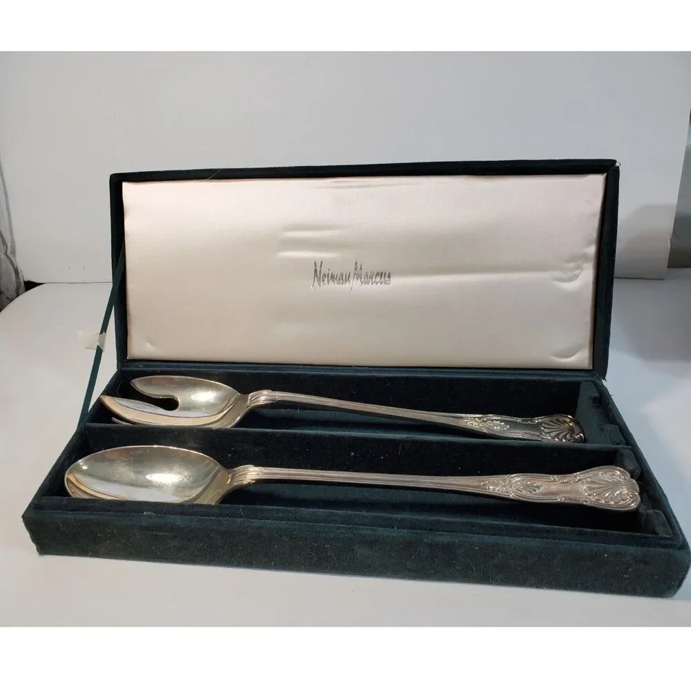 Neiman Marcus Vintage Godinger Silver Plated Salad Serving Set